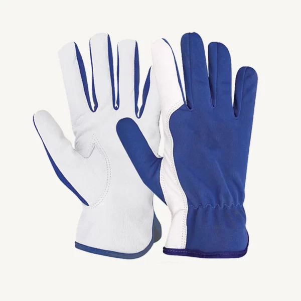 Blue Assembling Gloves with elastic wrist curve