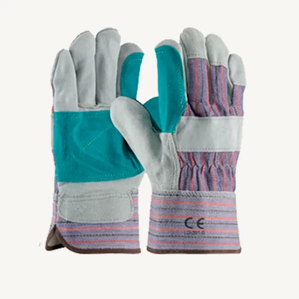 Double Palm Canvas Back Split Leather Rigger Gloves