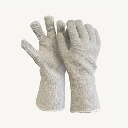 Knitted Terry Gloves (White)