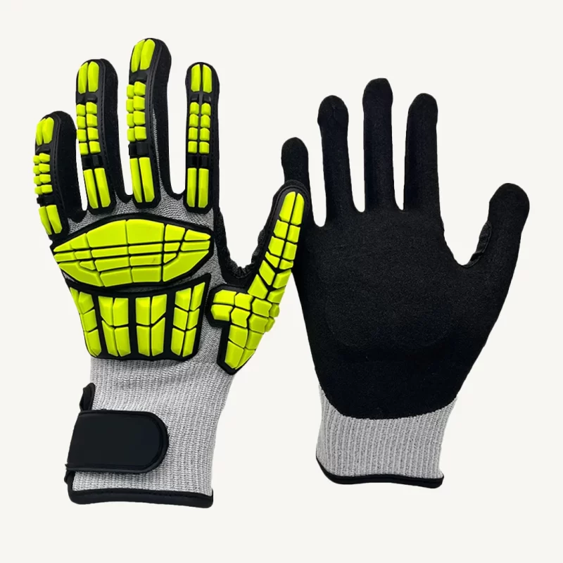 Hilton Glove Safety Impact Resistant & Cut Resistant Gloves Grey/Black