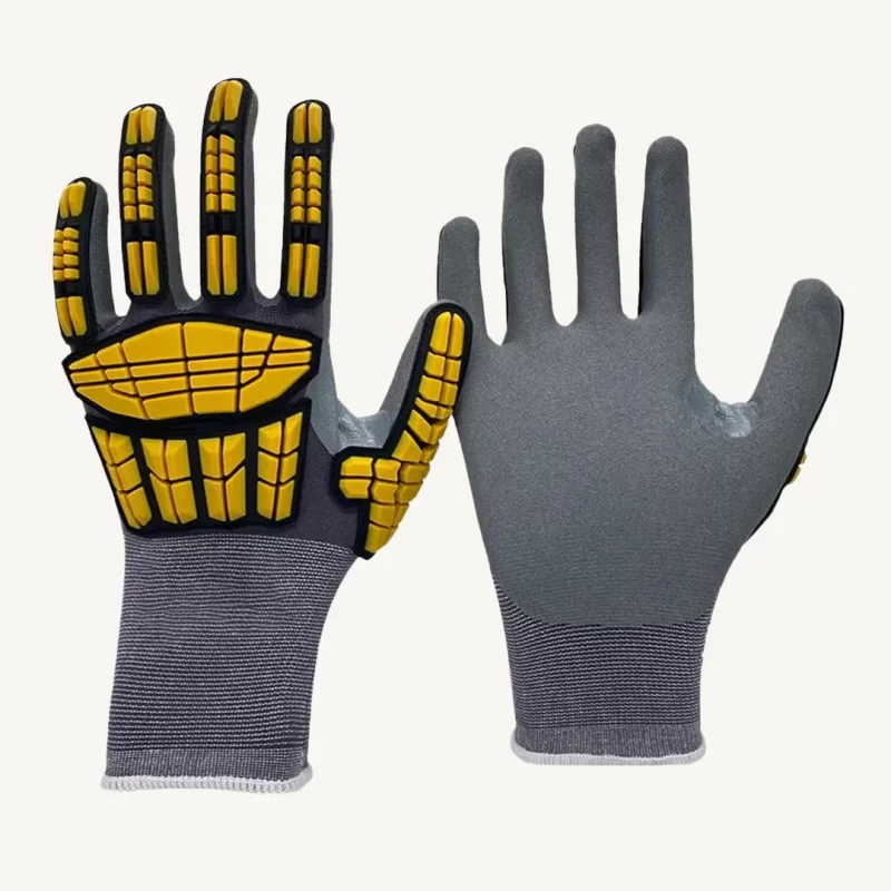 Hilton Glove Safety Impact Resistant Sandy Nitrile Coated Gloves