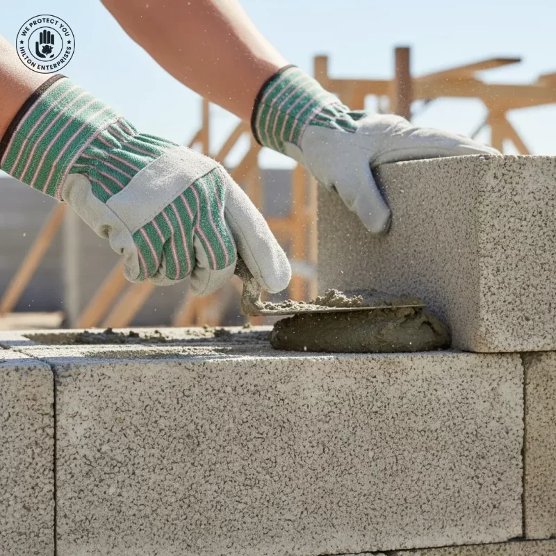 Single Palm Canvas Back Glove (Green & Grey)