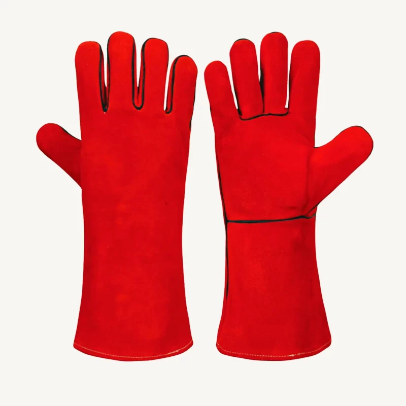 Cowhide Split Leather Welding Gloves With Piping