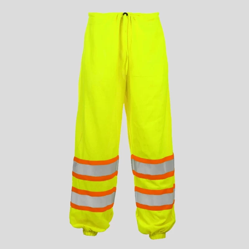 Hi-Vis Contrast Mesh Safety Pants Lime