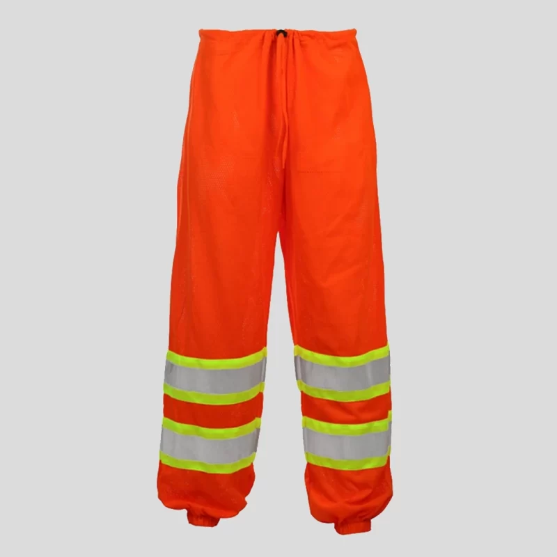 Hi-Vis Contrast Mesh Safety Pants Lime