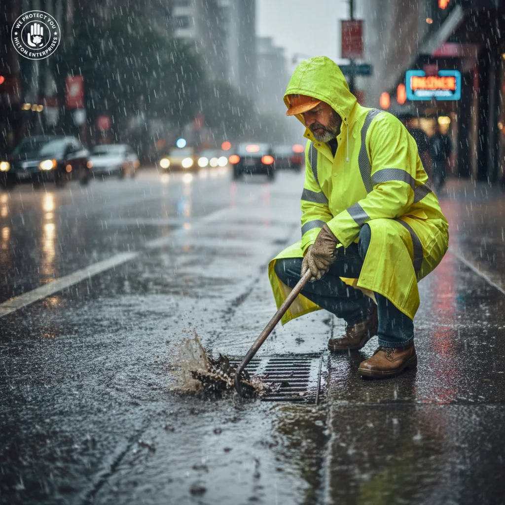 High Visibility Long Raincoat
