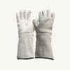 Knitted Terry Gloves (Natural with Black Line)