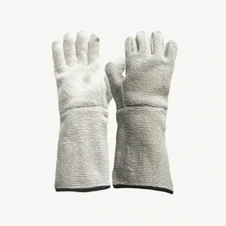 Knitted Terry Gloves (Natural with Black Line)