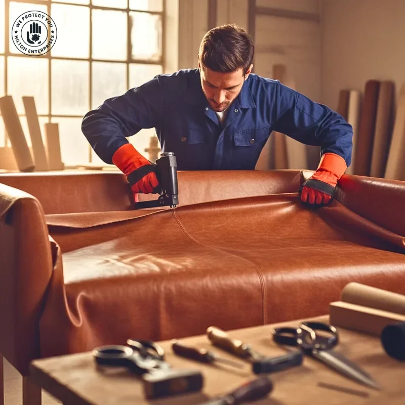 Furniture Hide Grain Leather (Red & Black)