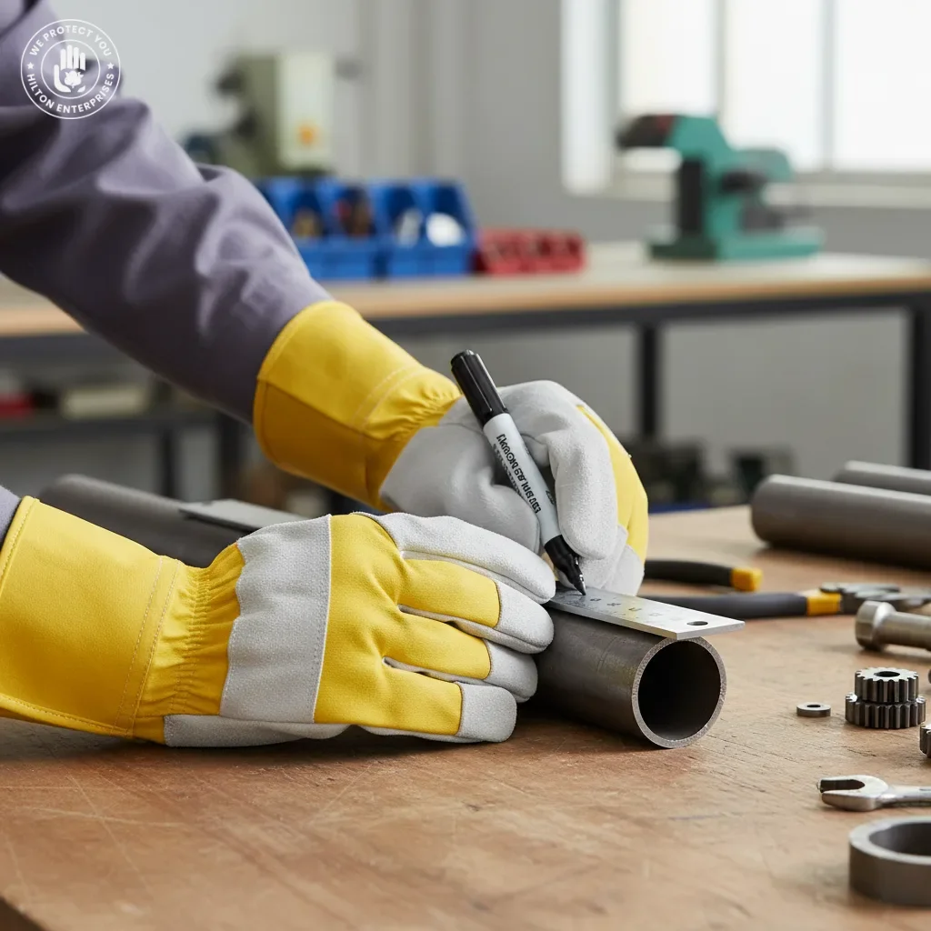 Single Palm Canvas Back Glove (Yellow & Grey)