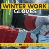 Worker wearing best winter work gloves insulated leather construction cold weather
