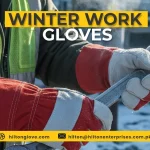 Worker wearing best winter work gloves insulated leather construction cold weather