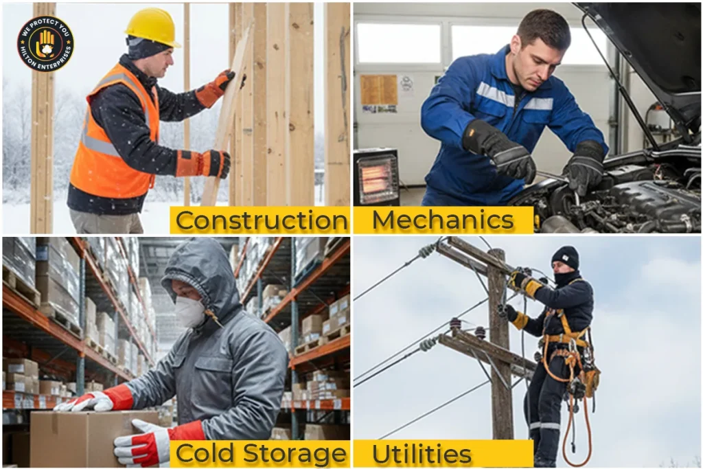winter work gloves industry applications construction mechanic utilities cold storage