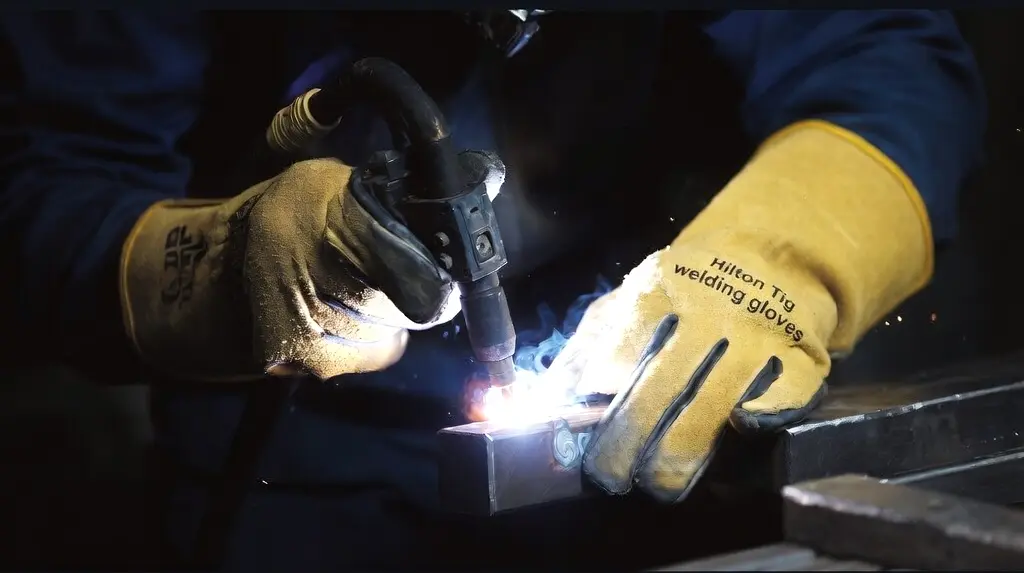 Best TIG welding gloves 2026 – Hilton Precision TIG gloves in action during precision welding