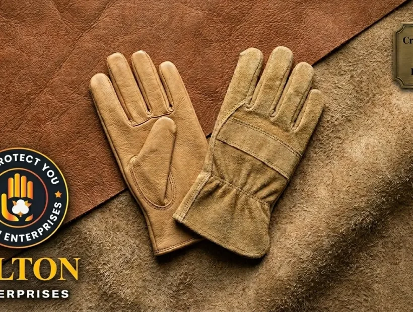 Hilton Glove full grain goatskin vs split cowhide leather work gloves comparison made in Faisalabad