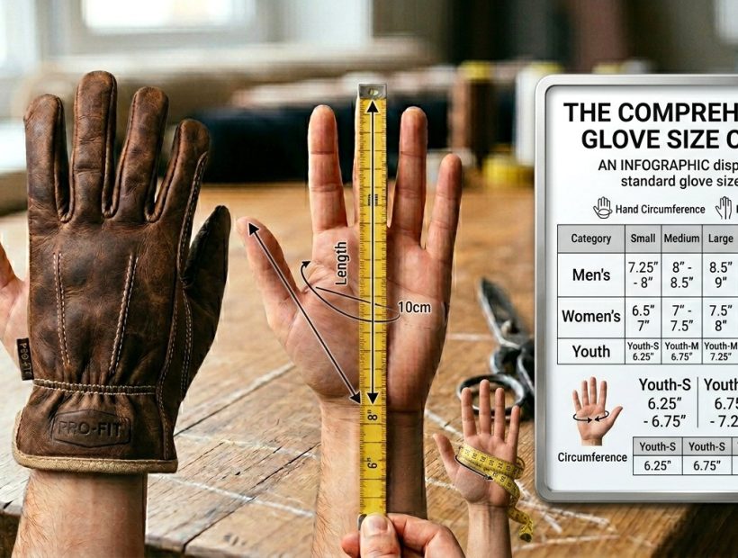Man measuring hand circumference for glove sizing.
