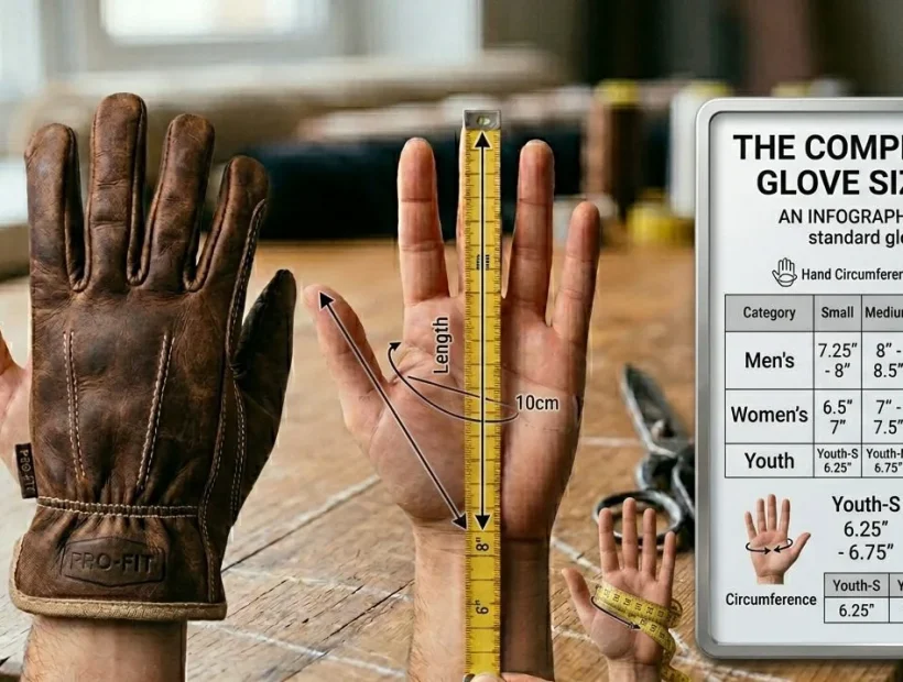 Man measuring hand circumference for glove sizing.